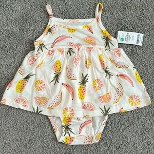 Carters Baby Girl Tropical Fruit Onesie Dress size 18 months